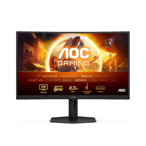AOC C27G4ZXU 27" 1 MS 280 Hz Adaptive Sync Full HD Curved Fast VA LED Monitör - Görsel 1